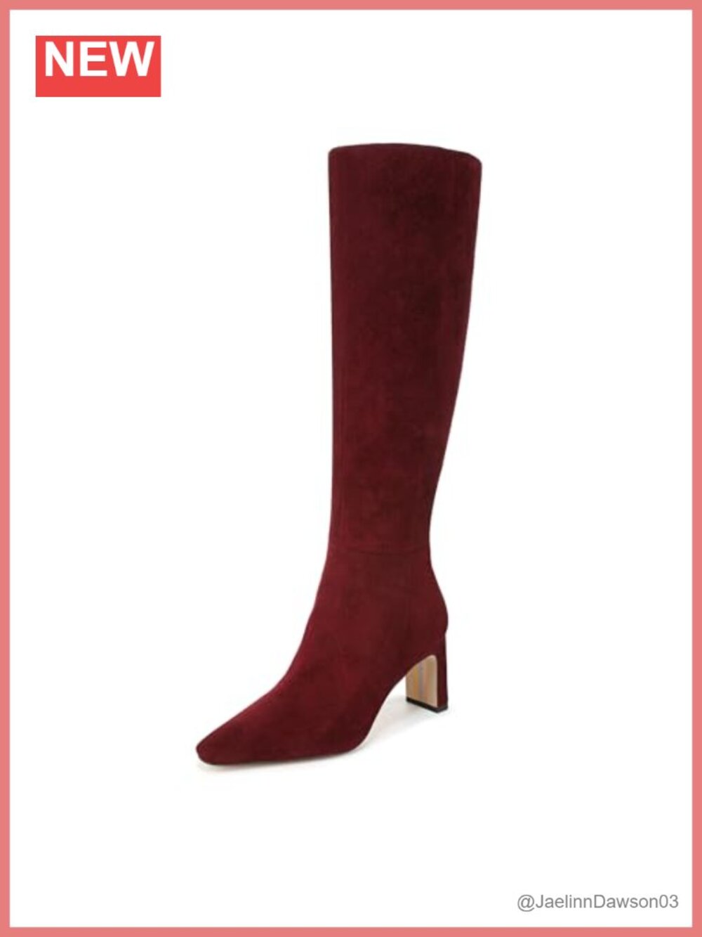 Sam Edelman Sylvia Knee High Block Heel Boots Leather Pointed Toe Zip